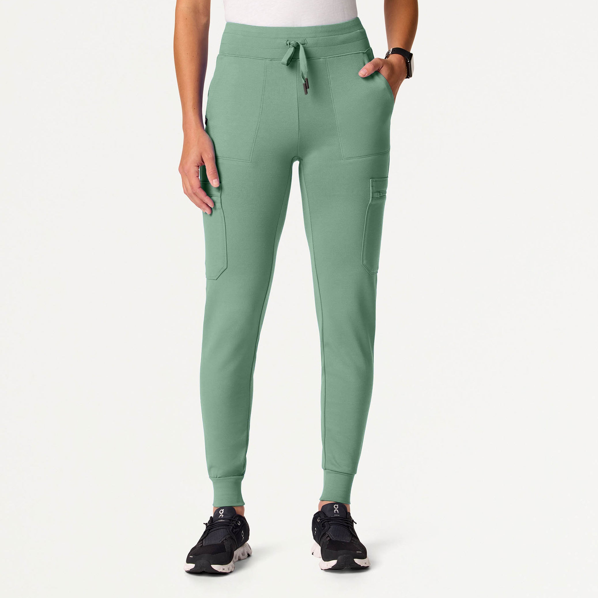 Kait 10-Pocket Skinny UltraSOFT Scrub Jogger - Sage