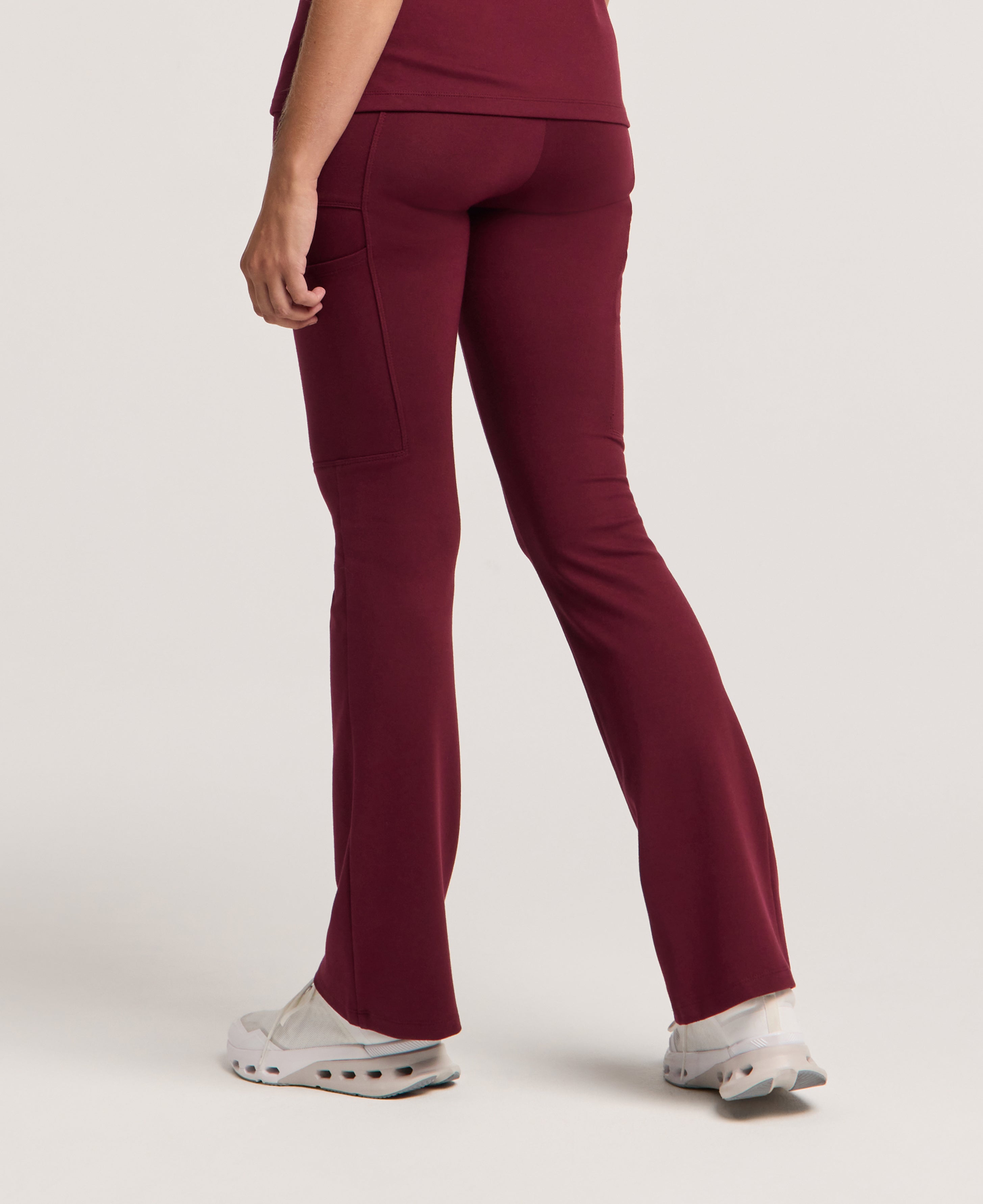 Jaanuu Perri Yoga Scrub Pant in Burgundy, product photo 3 of 6