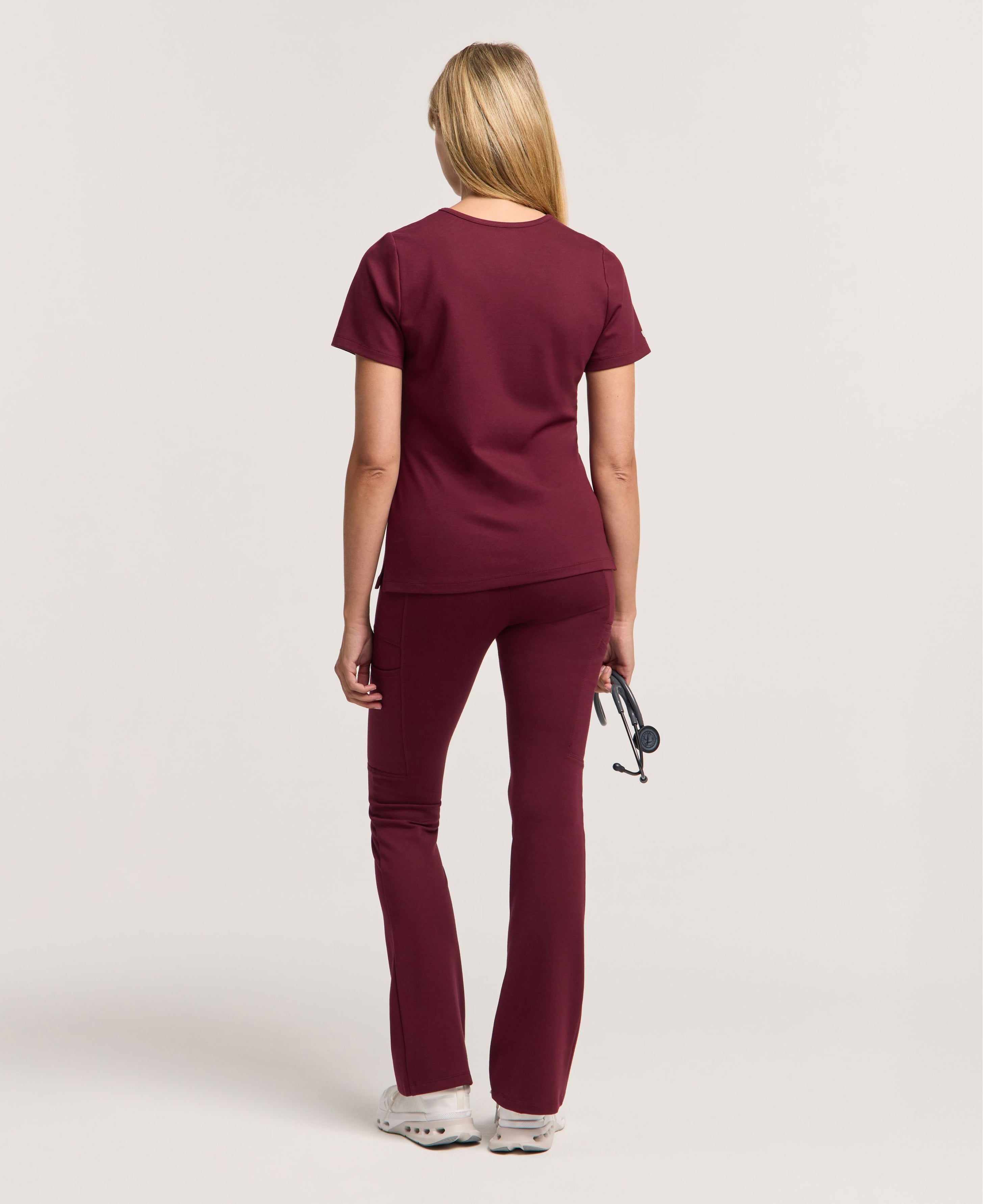 Jaanuu Perri Yoga Scrub Pant in Burgundy, product photo 4 of 6