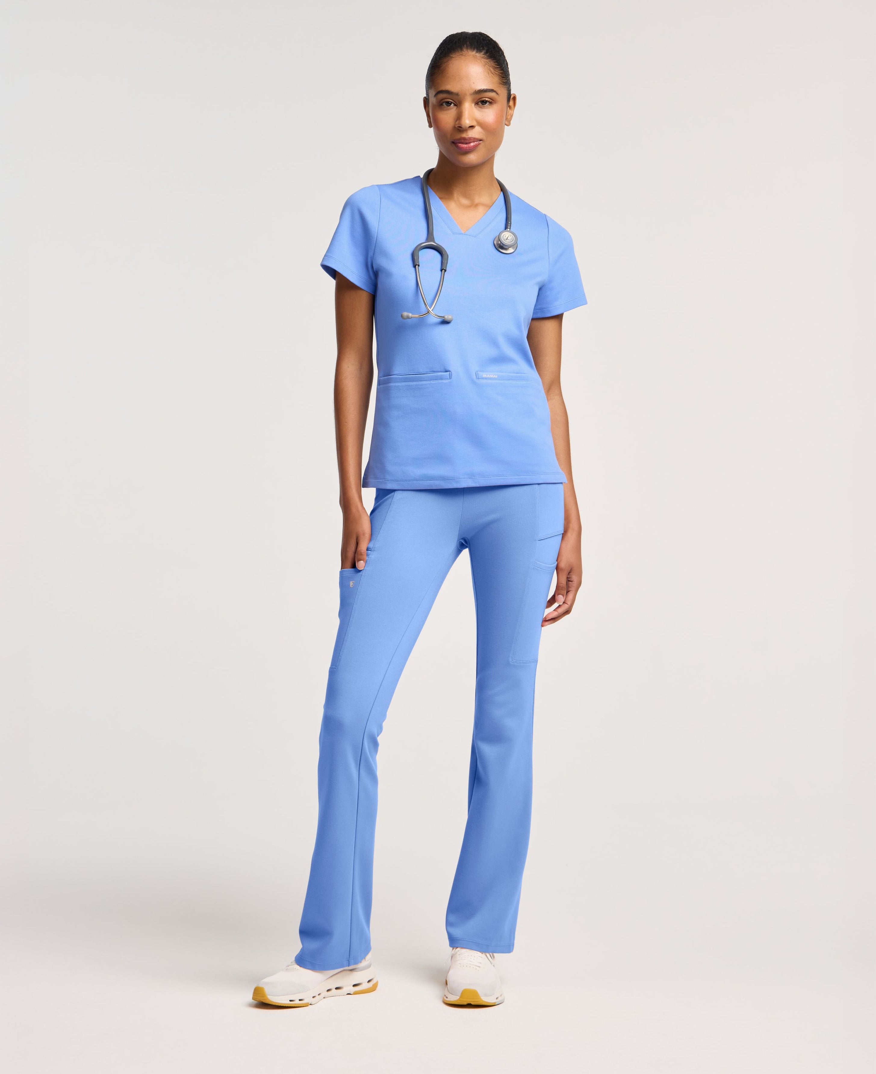 Jaanuu Perri Yoga Scrub Pant in Ceil Blue, product photo 4 of 6