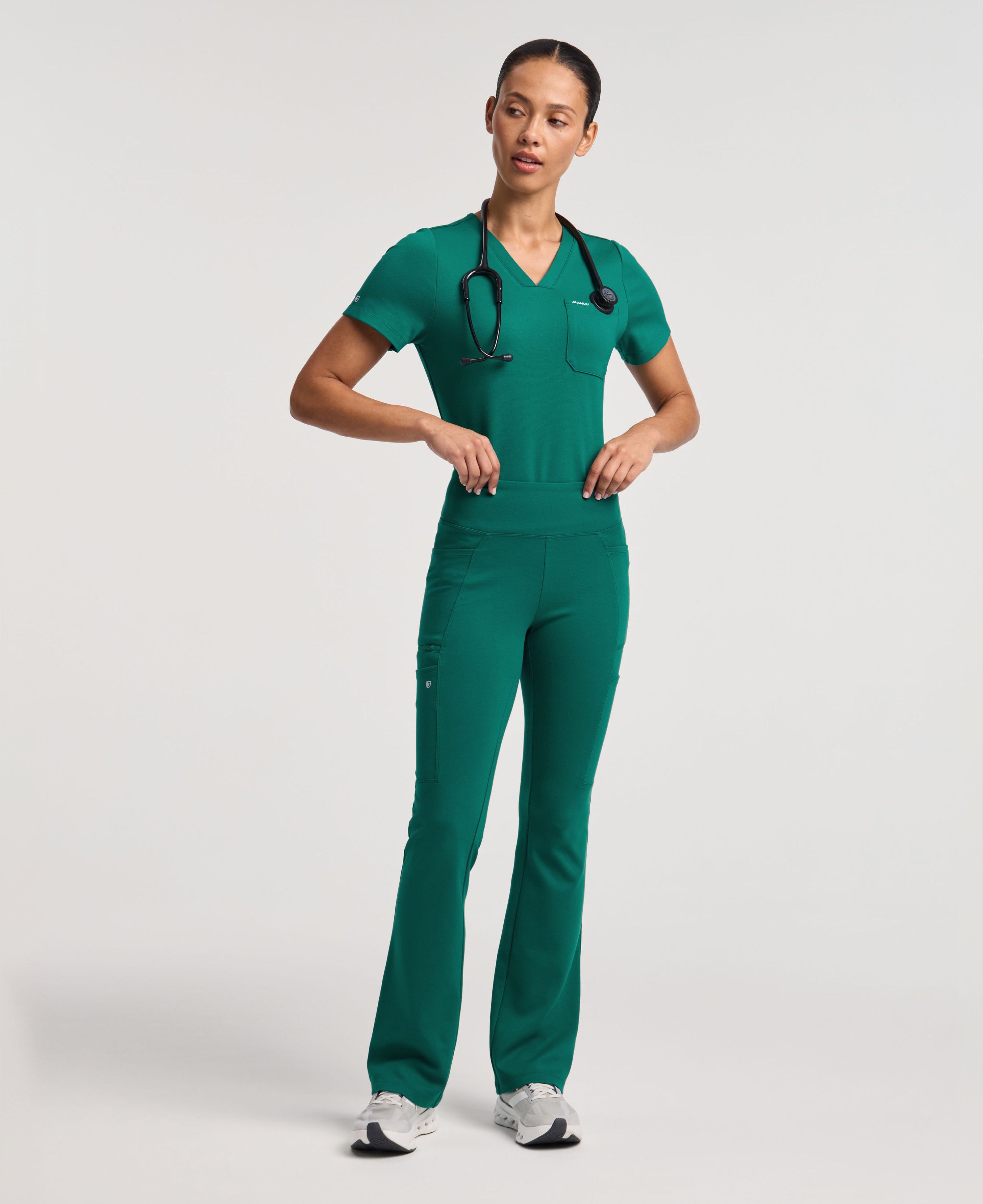 Jaanuu Perri Yoga Scrub Pant in Hunter Green, product photo 2 of 6