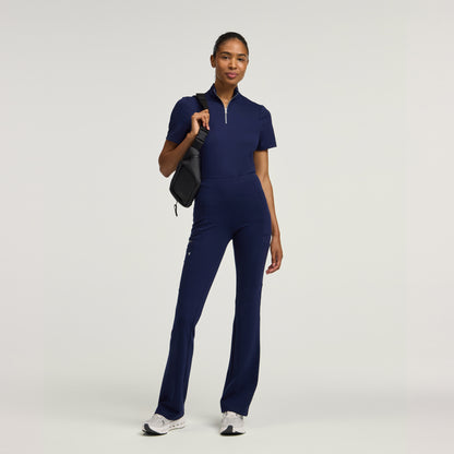 Perri Yoga Scrub Pant - Midnight Navy + Silver Zip