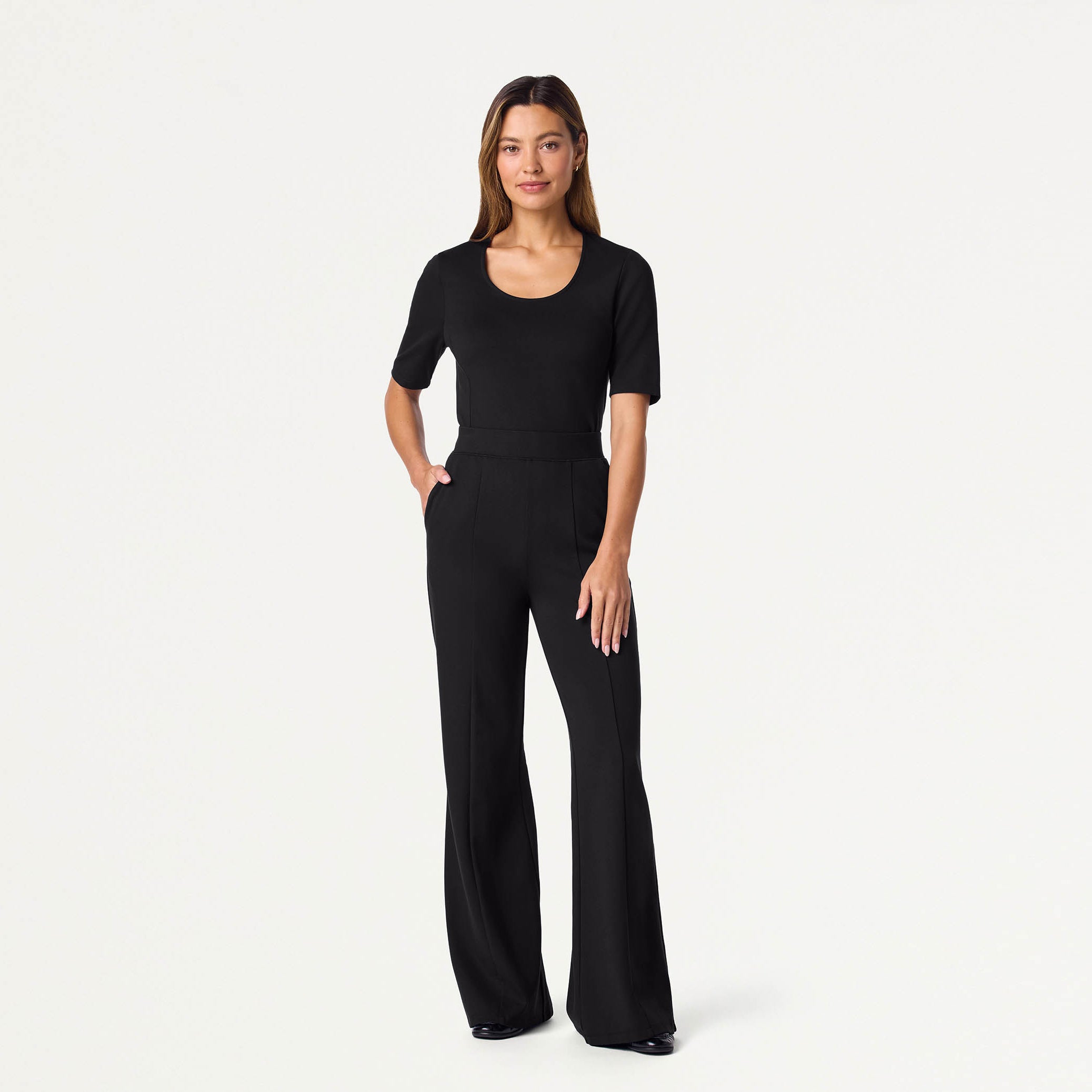 Josie Wide-Leg UltraSOFT™ Scrub Pant - Black – JAANUU