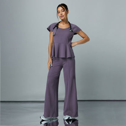 Josie Wide-Leg Scrub Pant - Titanium