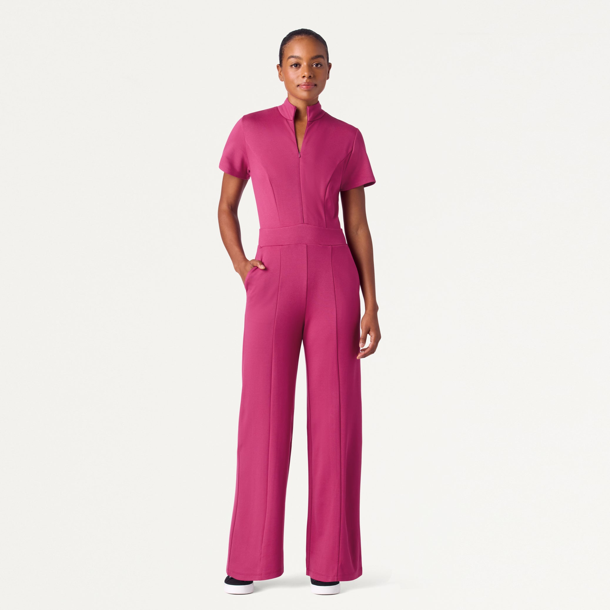 The Scrub Jumpsuit - Wild Berry
