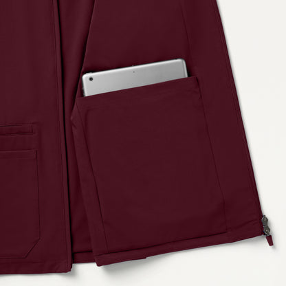 Ceri Essential 6-Pocket Scrub Jacket - Burgundy