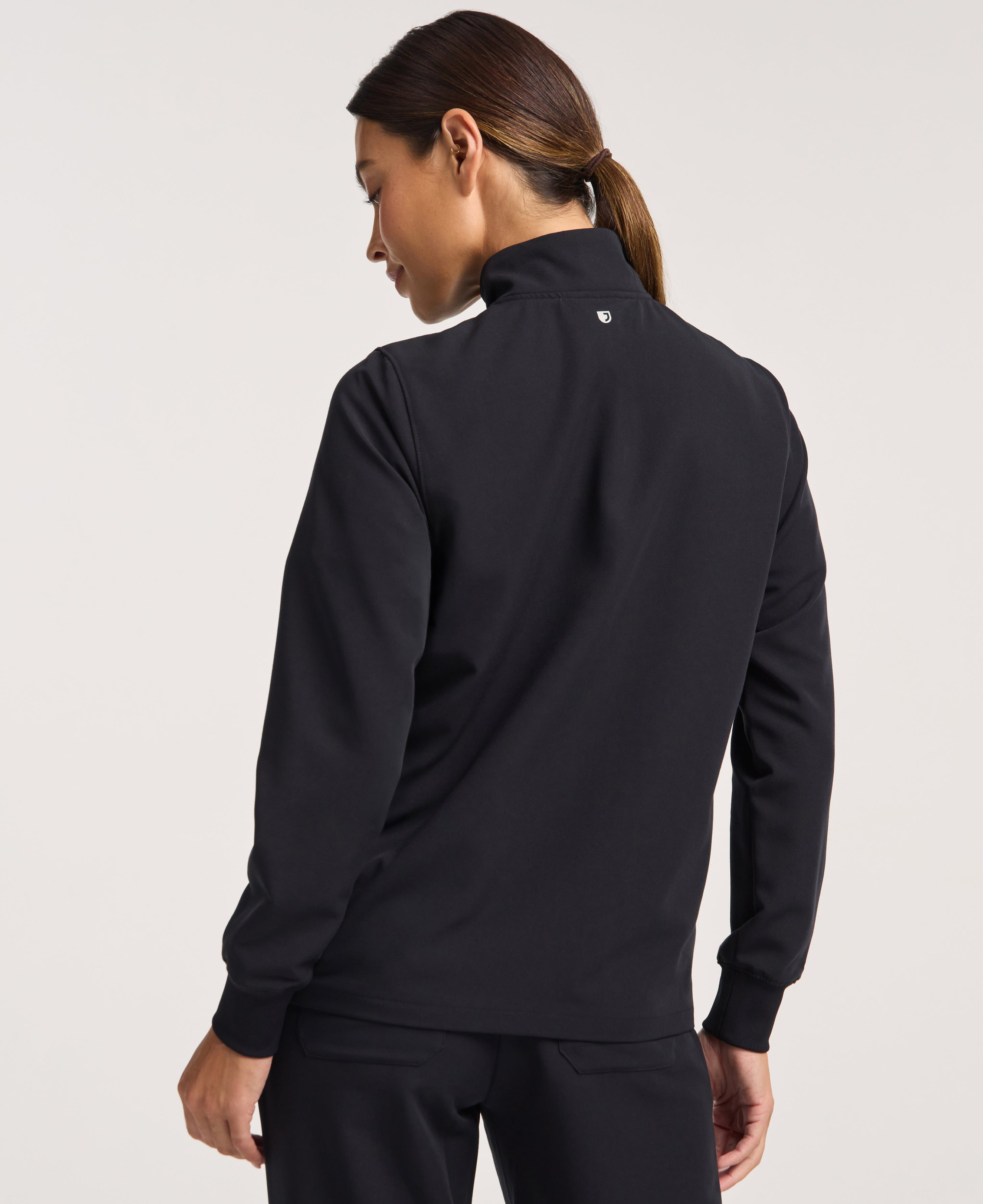 Jaanuu Ceri 6-Pocket Scrub Jacket in Black, product photo 6 of 6