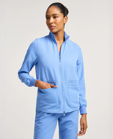 Ceri 6-Pocket Scrub Jacket - Ceil Blue | JAANUU