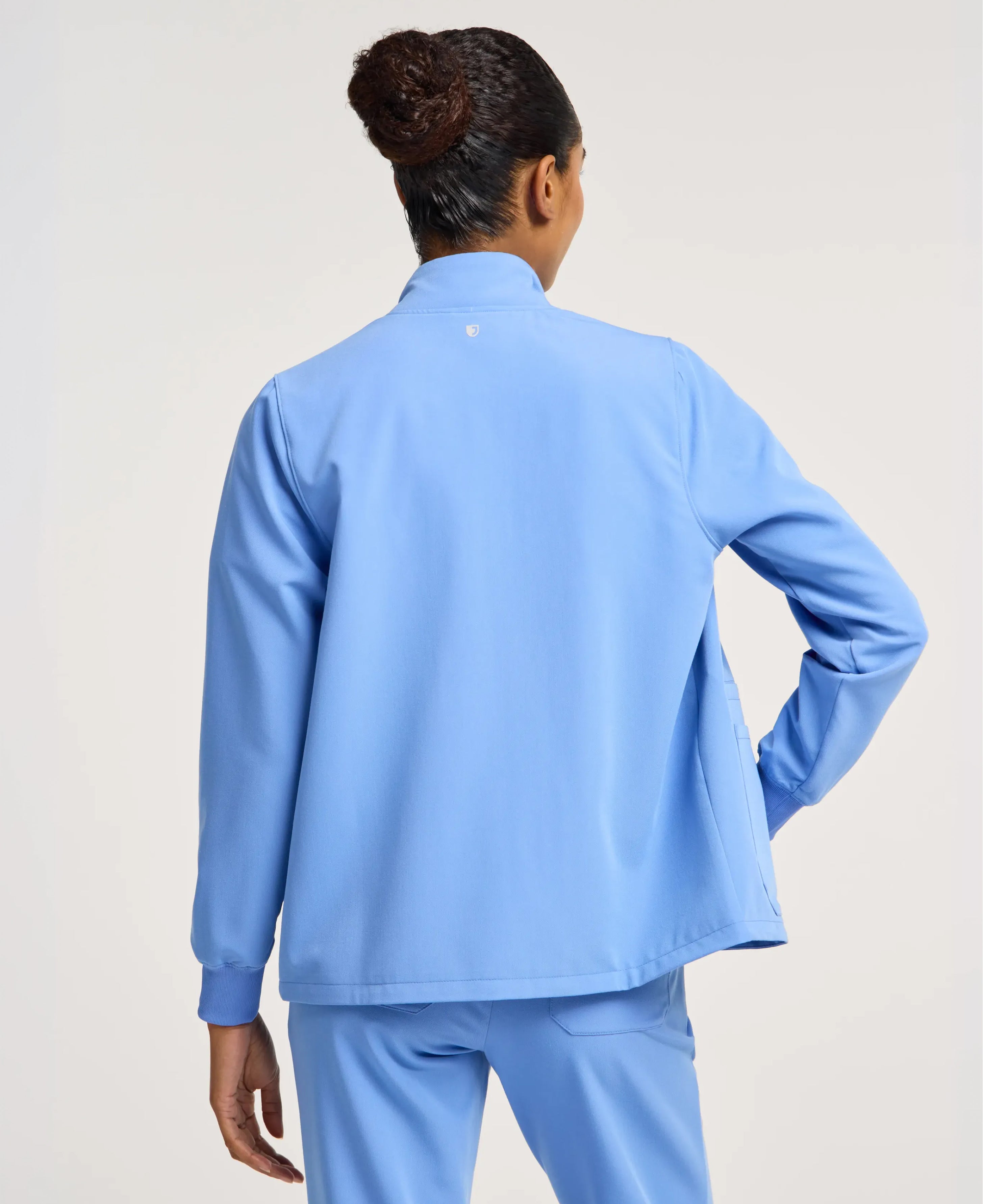Jaanuu Ceri 6-Pocket Scrub Jacket in Ceil Blue, product photo 5 of 6