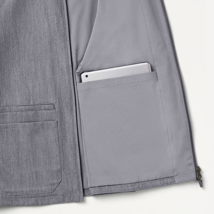 Ceri Essential 6-Pocket Scrub Jacket - Heather Gray