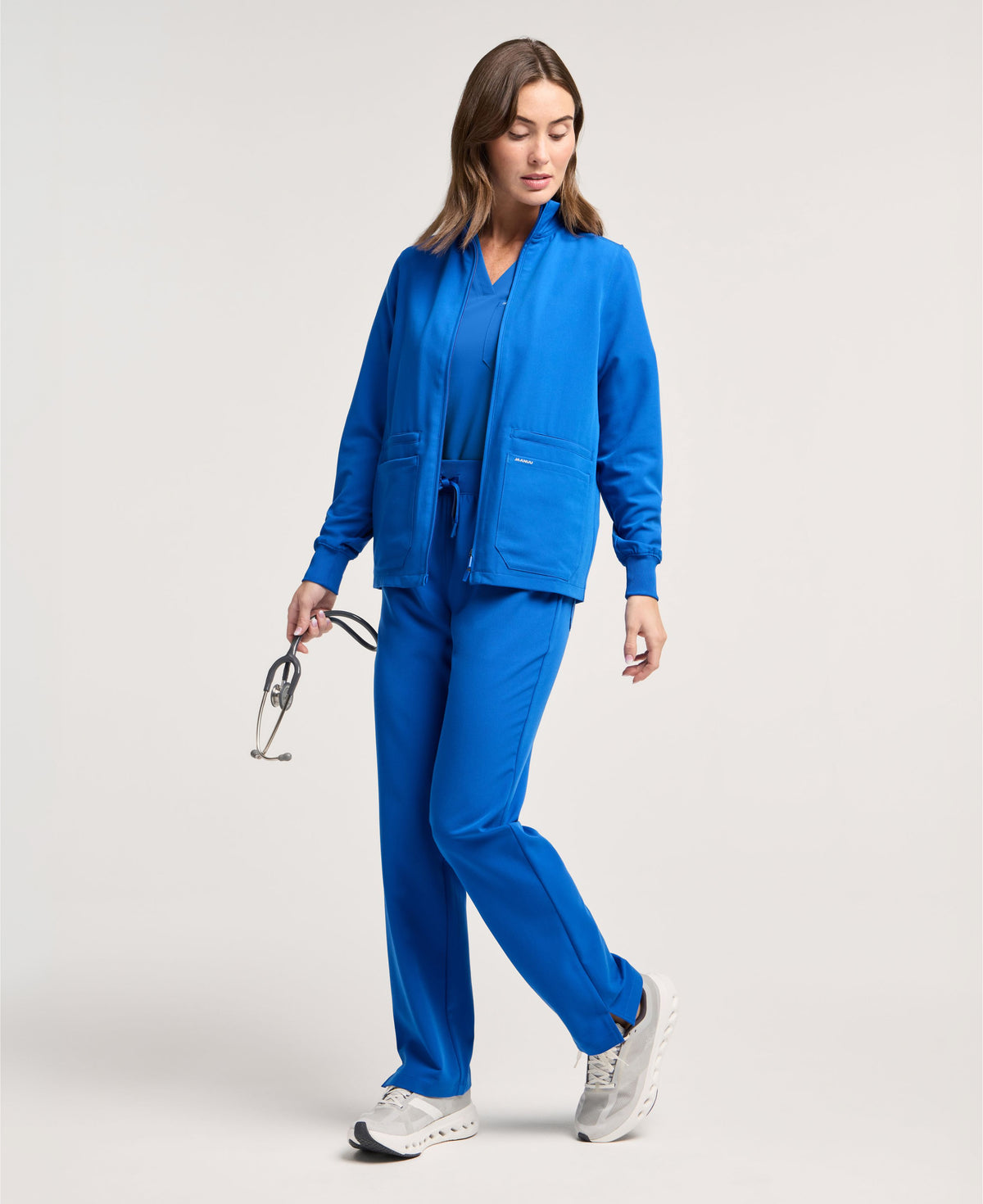 Jaanuu Ceri 6-Pocket Scrub Jacket in Royal Blue, product photo 1 of 6