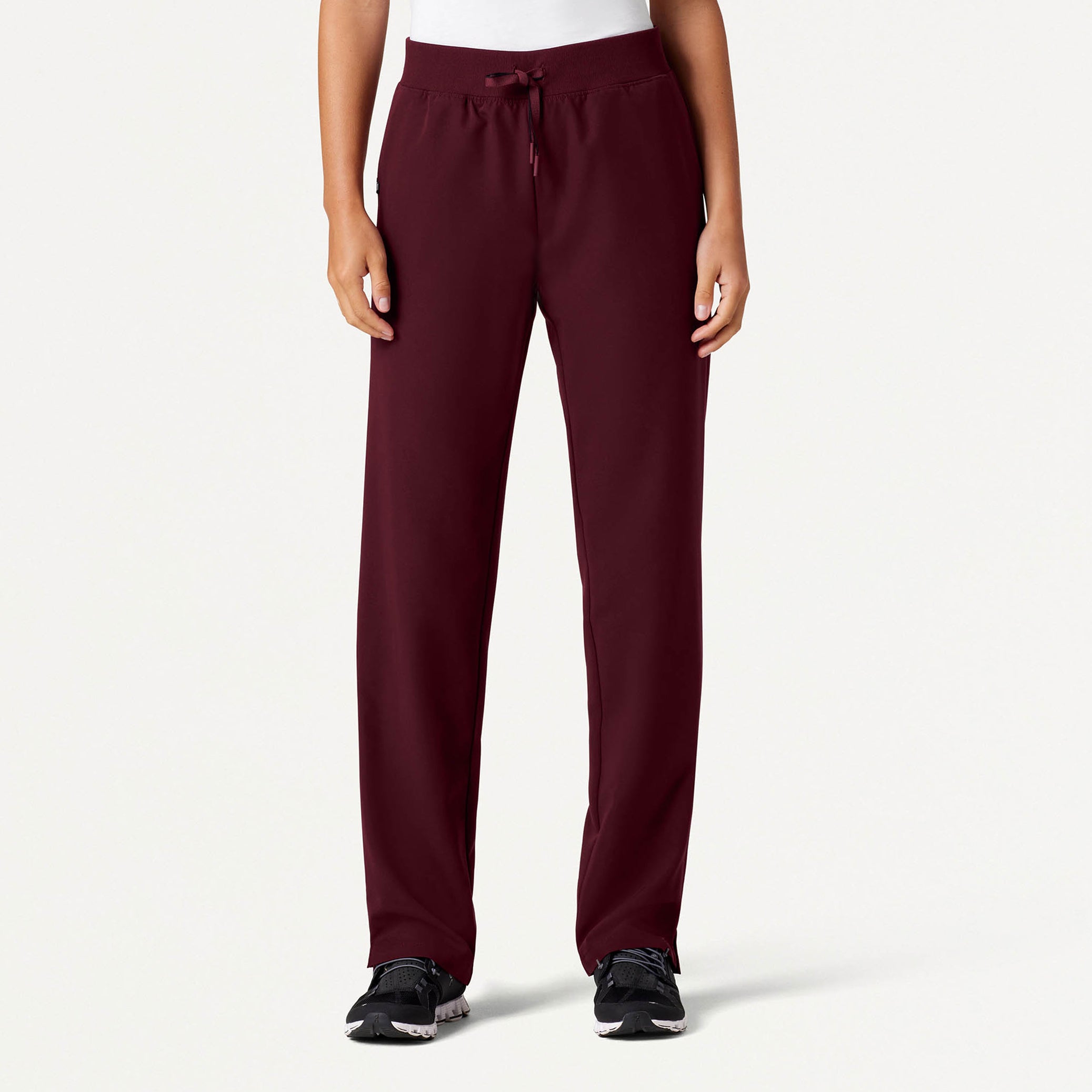 Woman wearing Burgundy scrubs