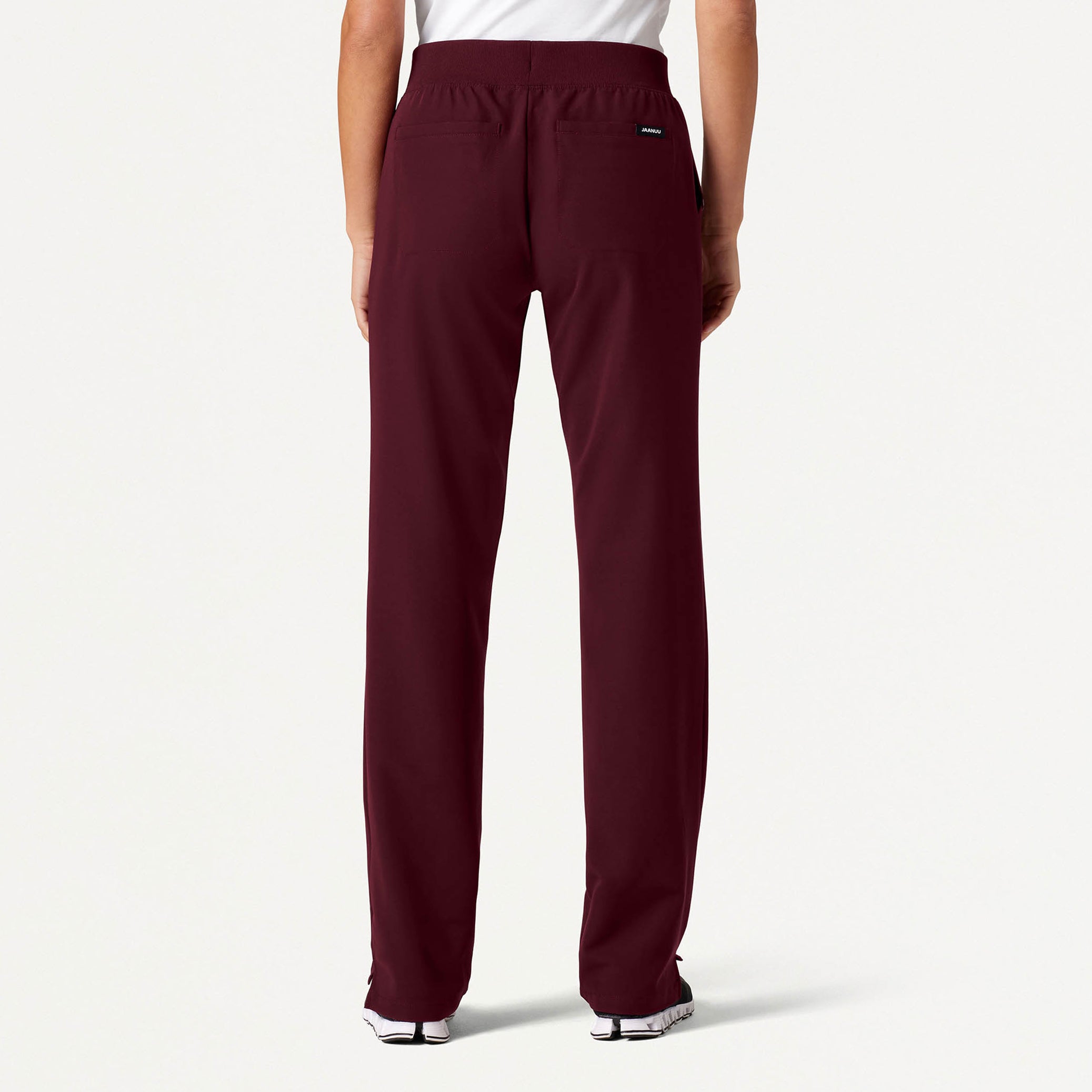 Woman wearing Burgundy scrubs