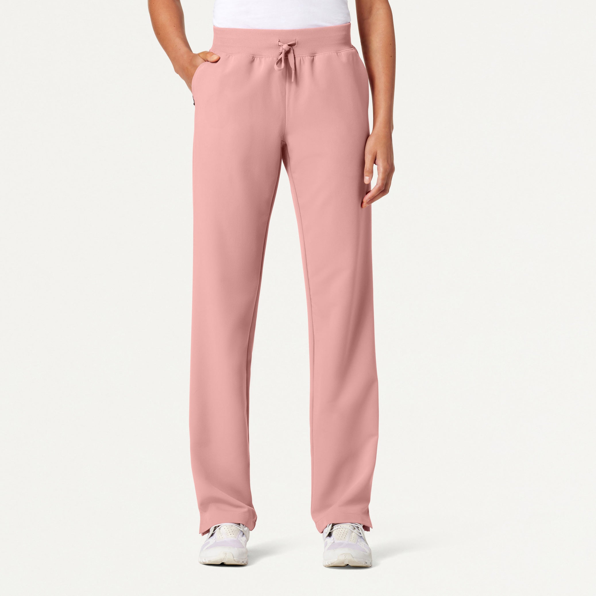 Woman wearing Mauve scrubs