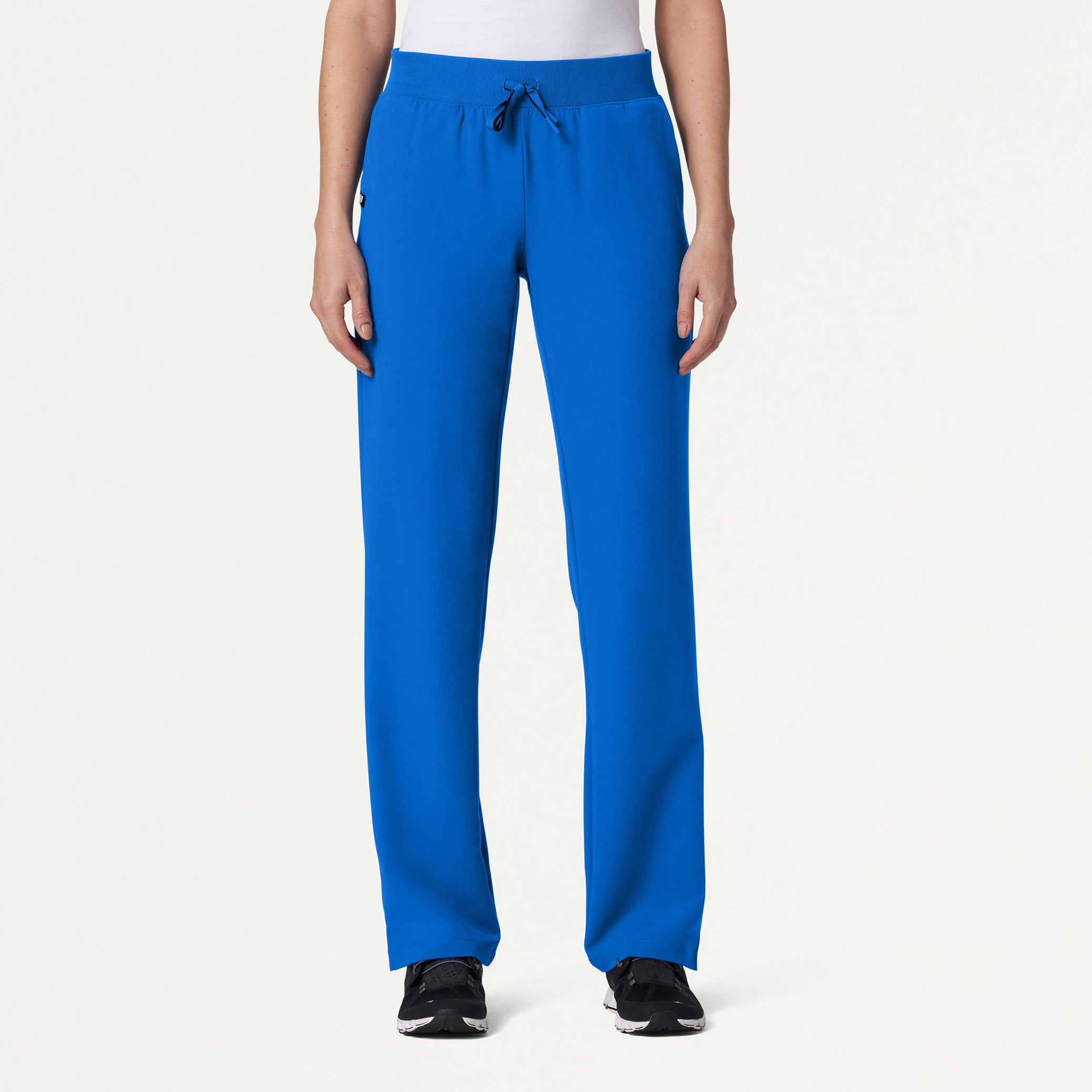 Woman wearing Royal Blue scrubs