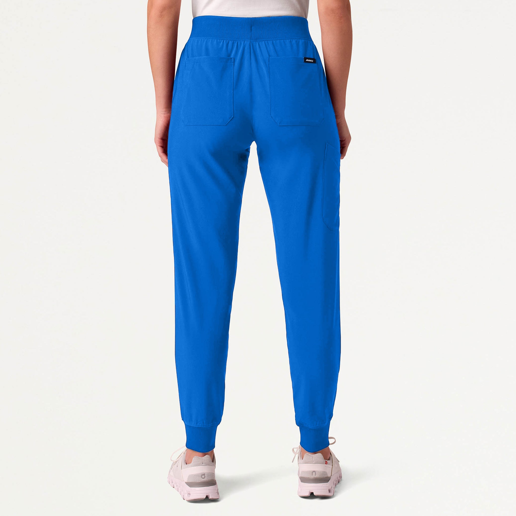 Woman wearing Royal Blue scrub pant