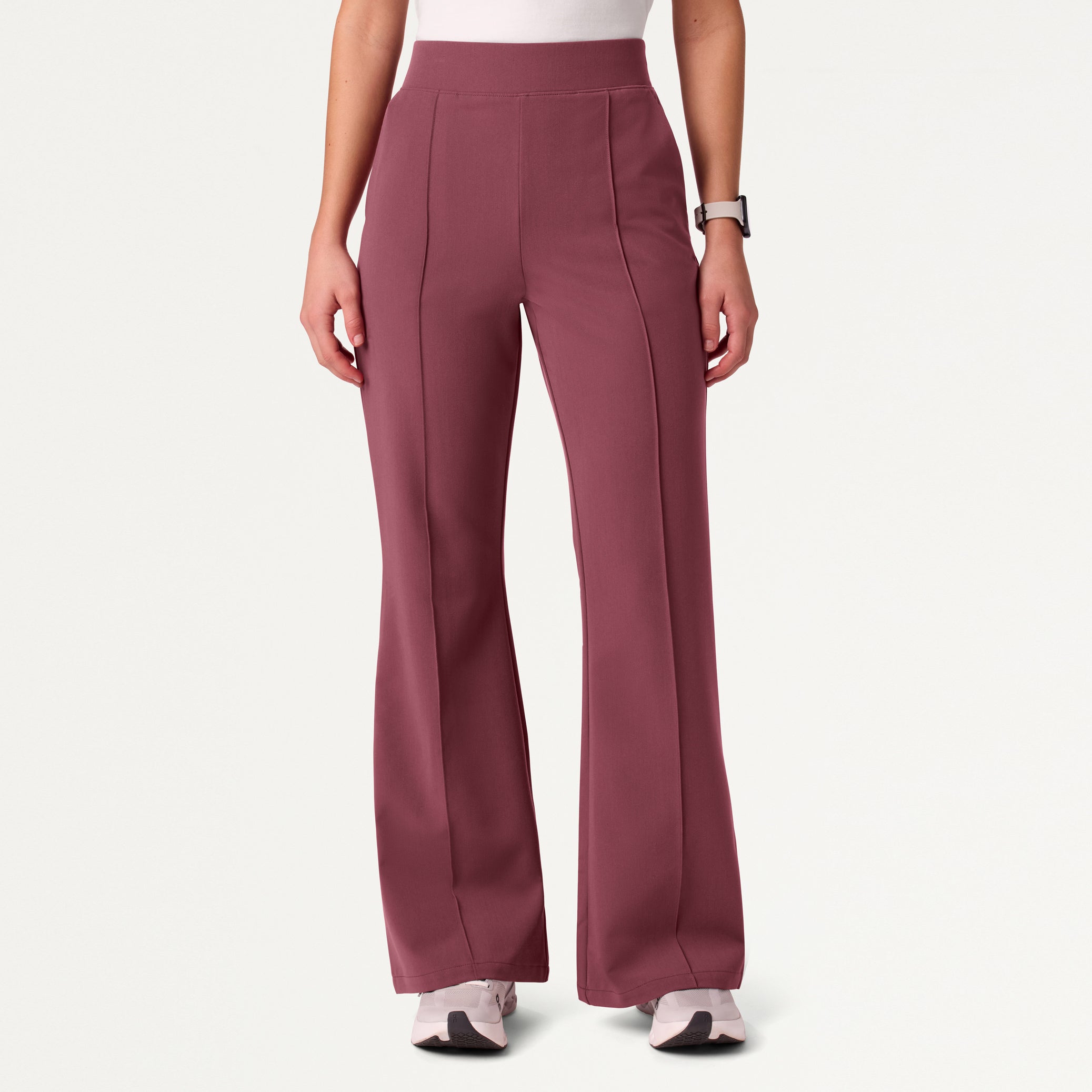Woman wearing Rosewood scrub pant