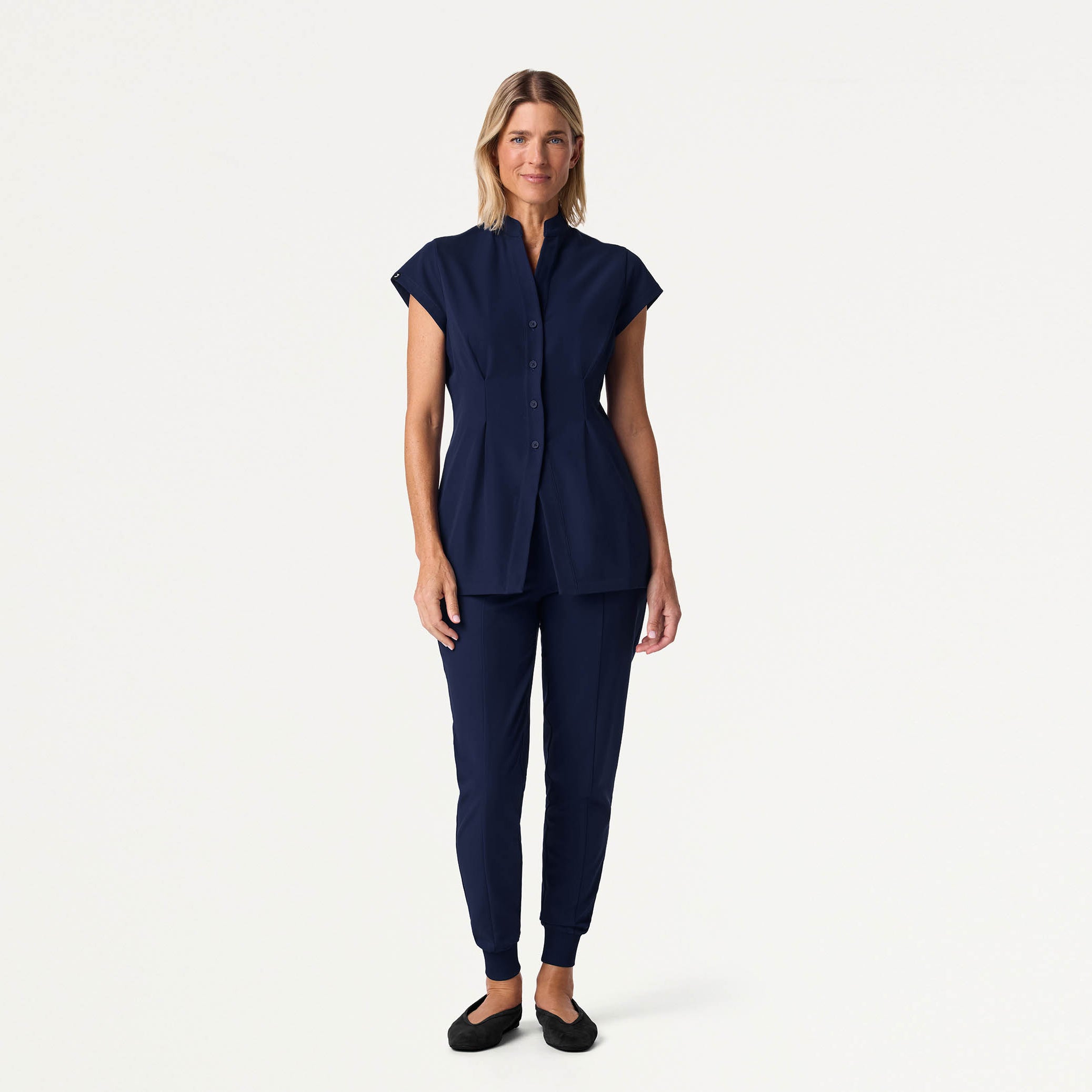 The Tailored Tunic Scrub Set - Midnight Navy