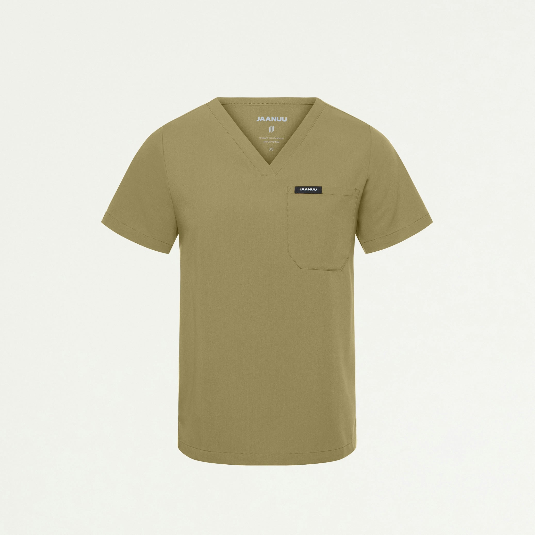 Rhena Essential 1-Pocket Scrub Top - Ceramic Khaki - WOMEN'S TOPS - Jaanuu
