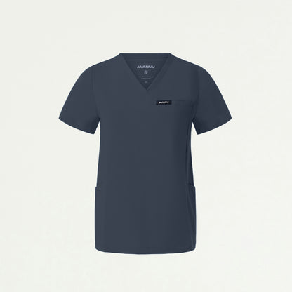Magna 3-Pocket Scrub Top - Carbon Gray - WOMEN'S TOPS - Jaanuu