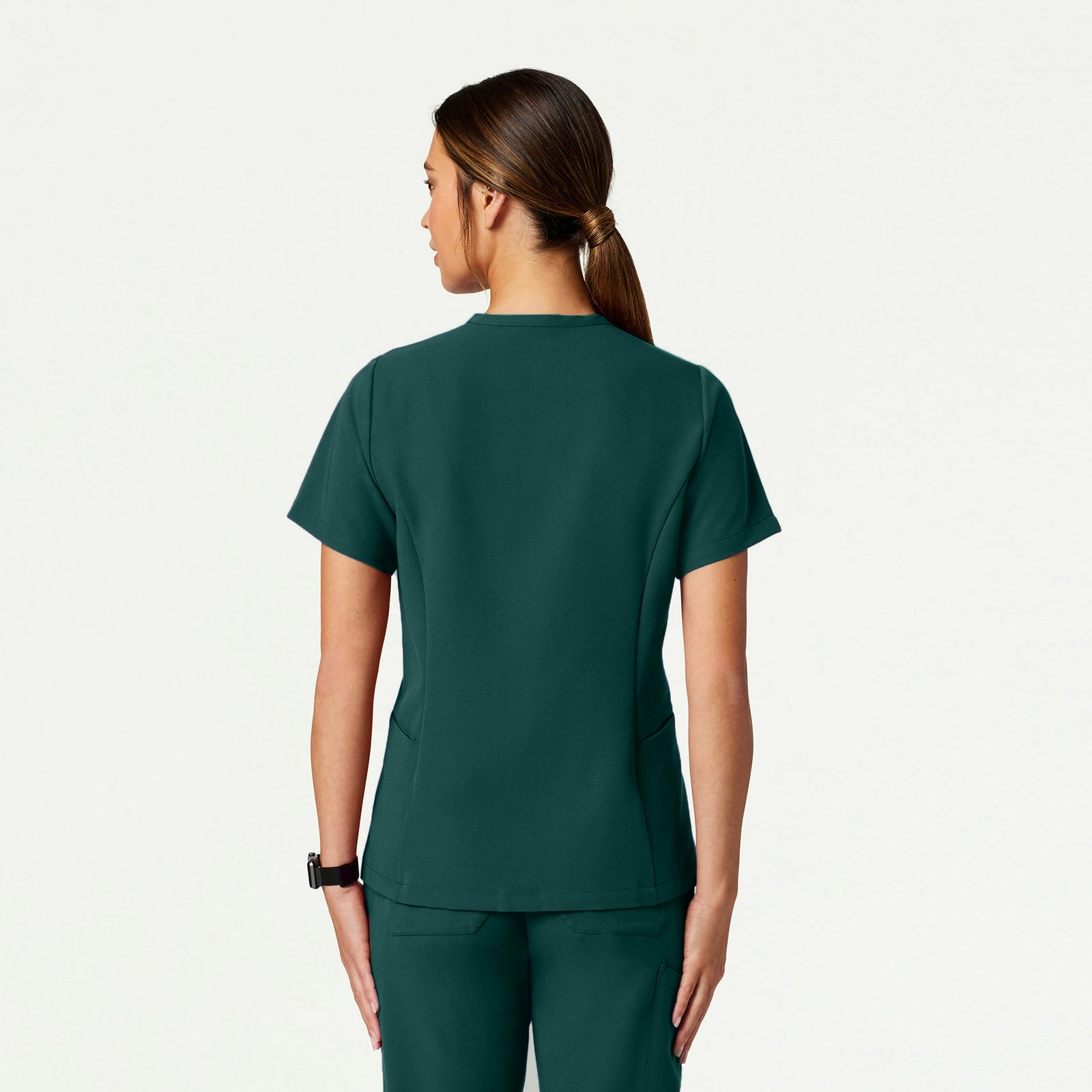 Calix Fit & Flare Scrub Top - Midnight Green - WOMEN'S TOPS - Jaanuu