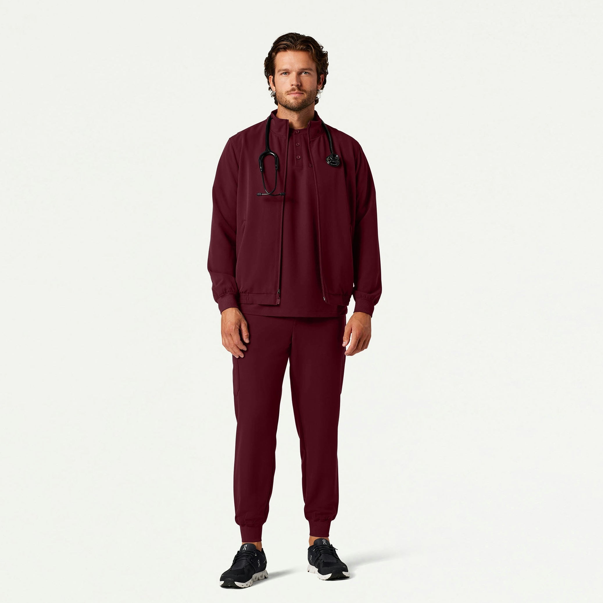 The Wilhelm Jacket Scrub Set - Burgundy