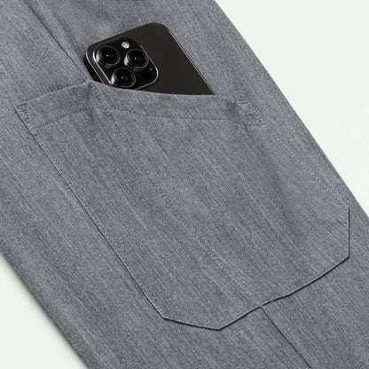 Neo Everyday Cargo Scrub Jogger - Heather Gray - WOMEN'S PANTS - Jaanuu