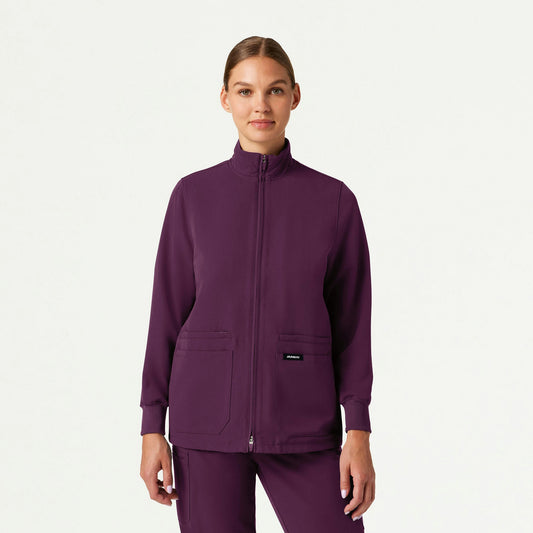 Ceri Essential 6-Pocket Scrub Jacket - Dark Amethyst - WOMEN'S JACKETS - Jaanuu