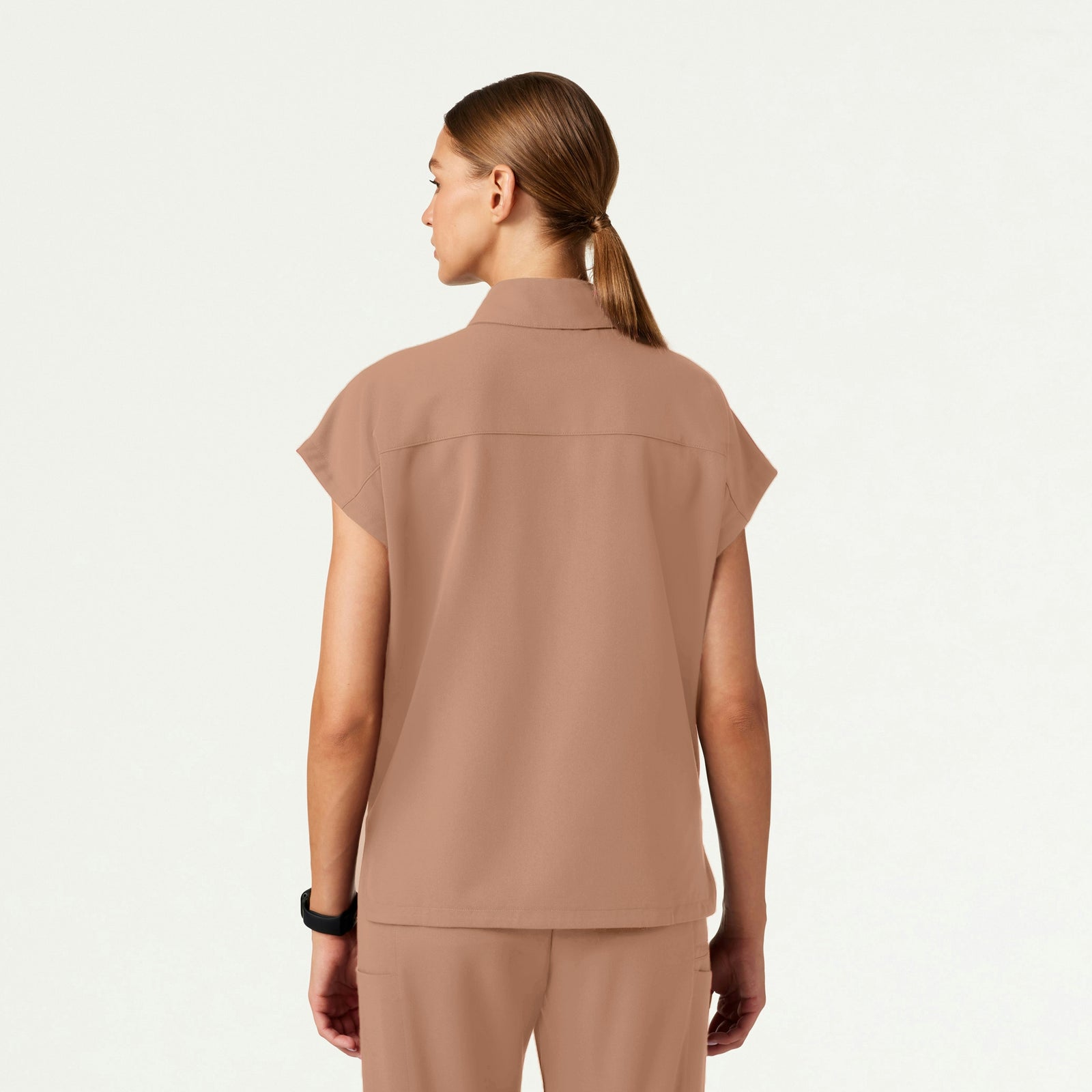 Acta Oversized 2-Pocket Scrub Top - Clay - WOMEN'S TOPS - Jaanuu