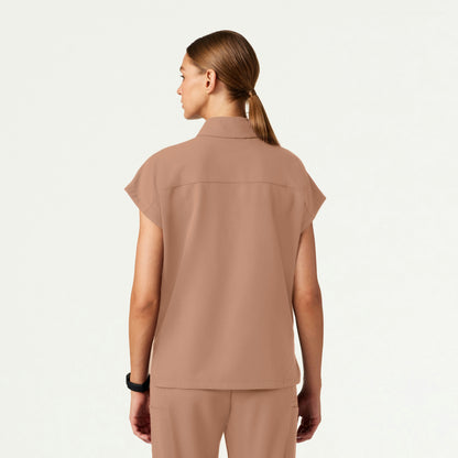 Acta Oversized 2-Pocket Scrub Top - Clay - WOMEN'S TOPS - Jaanuu