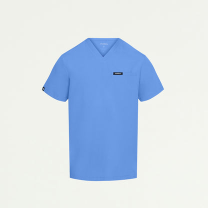 Romin 1-Pocket Scrub Top - Ceil Blue - MEN'S TOPS - Jaanuu