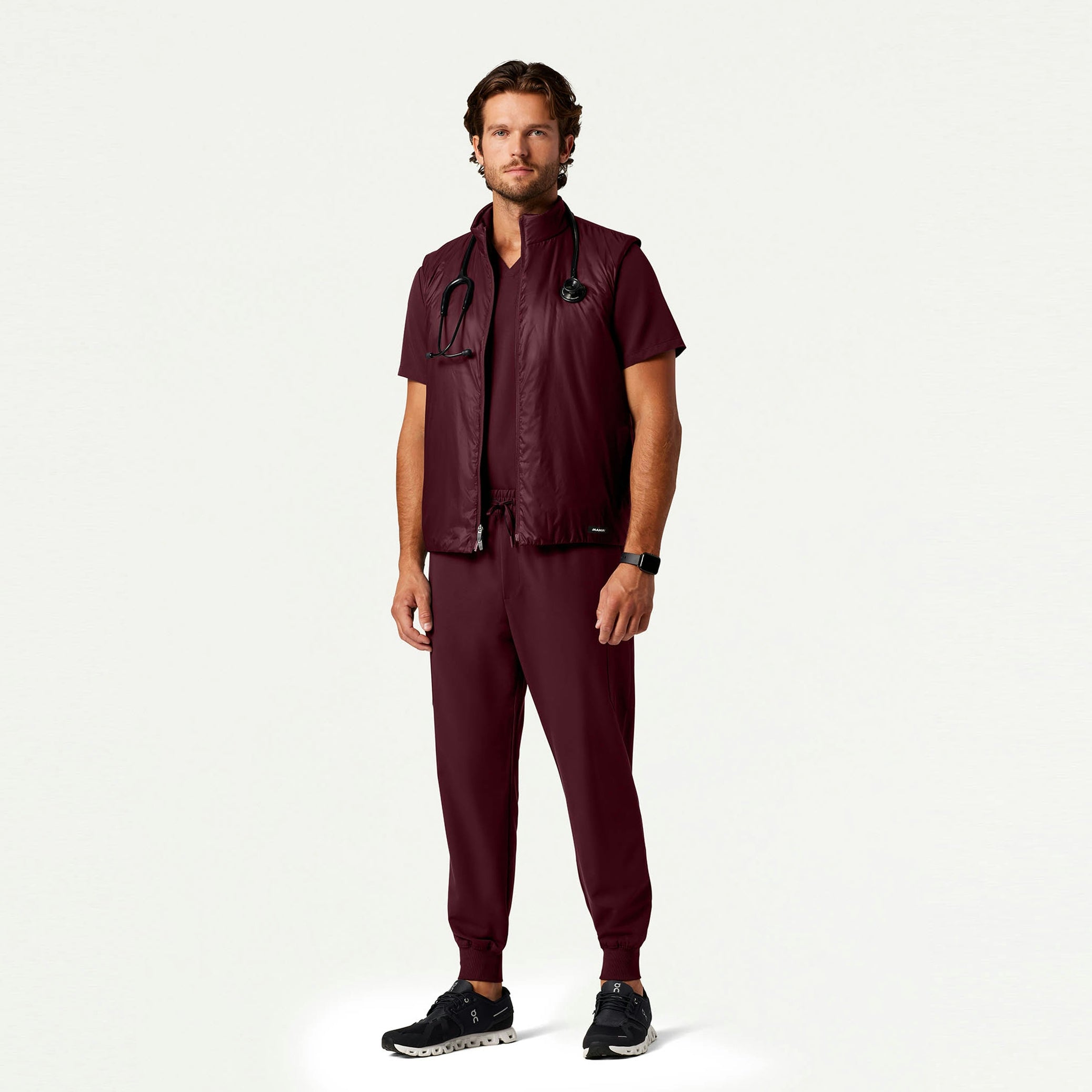 The Geiger Vest Scrub Set - Burgundy