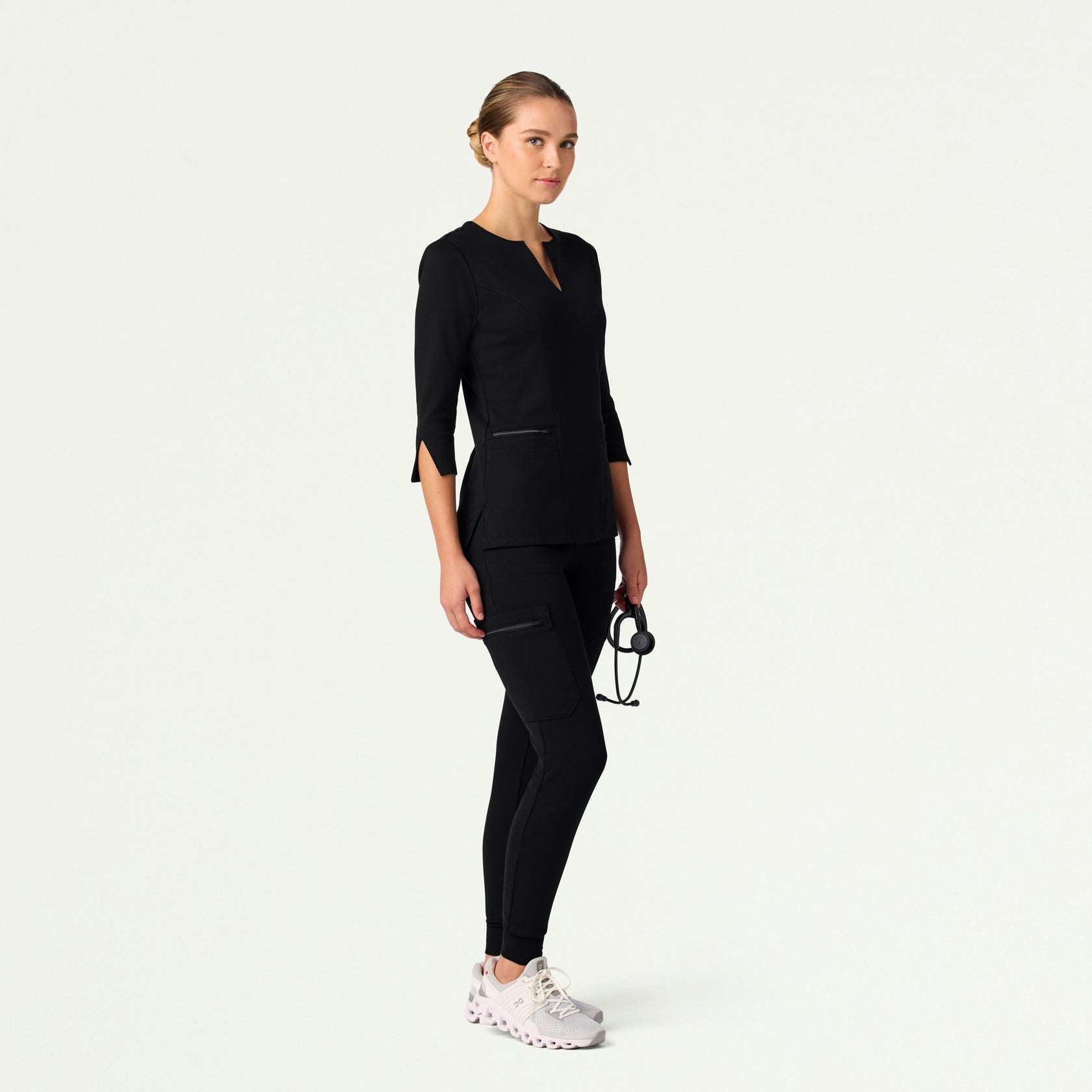 Abi 10-Pocket Skinny ULTRAsoft Scrub Jogger - Black - WOMEN'S PANTS - Jaanuu