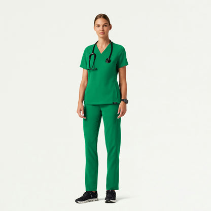 Carte Slim 2-Pocket Scrub Top - Emerald Green - WOMEN'S TOPS - Jaanuu