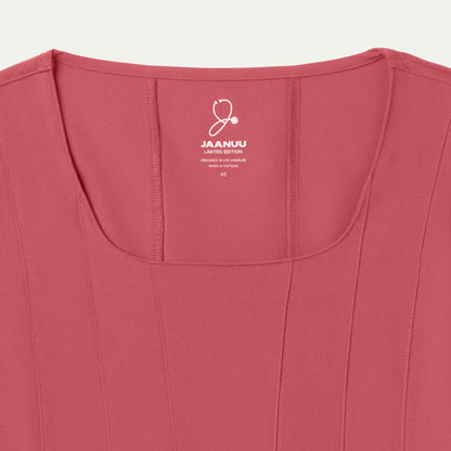 Emery Slim Square-Neck Scrub Top - Mulberry - WOMEN'S TOPS - Jaanuu
