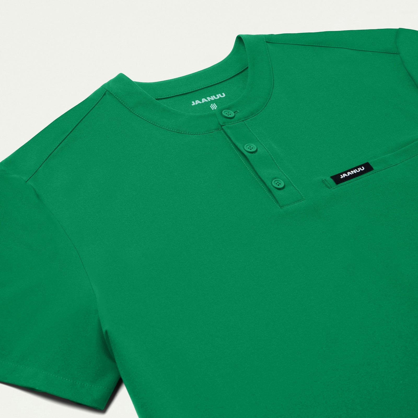 Reeve Henley Scrub Top - Emerald Green - MEN'S TOPS - Jaanuu