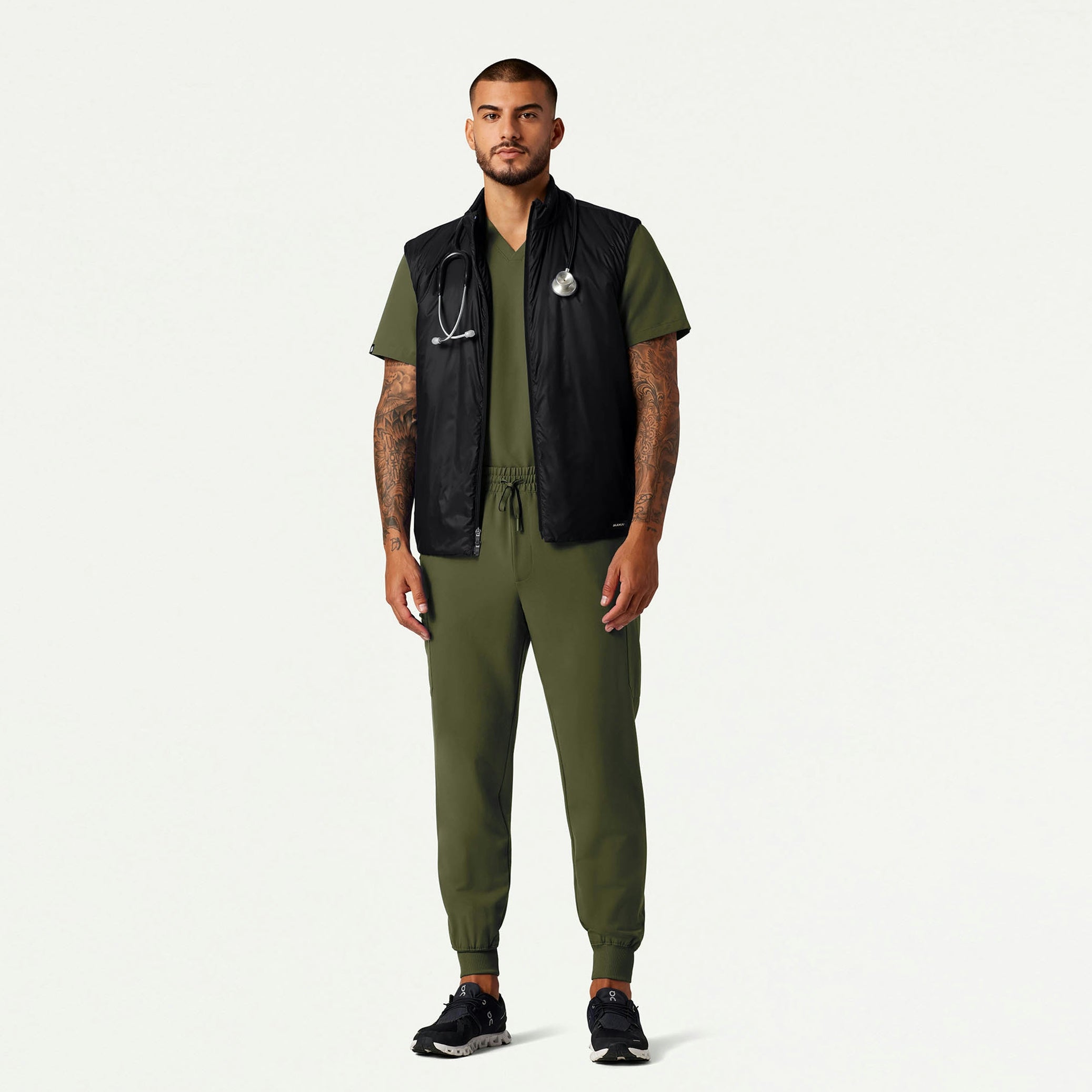 The Geiger Vest Scrub Set - Olive