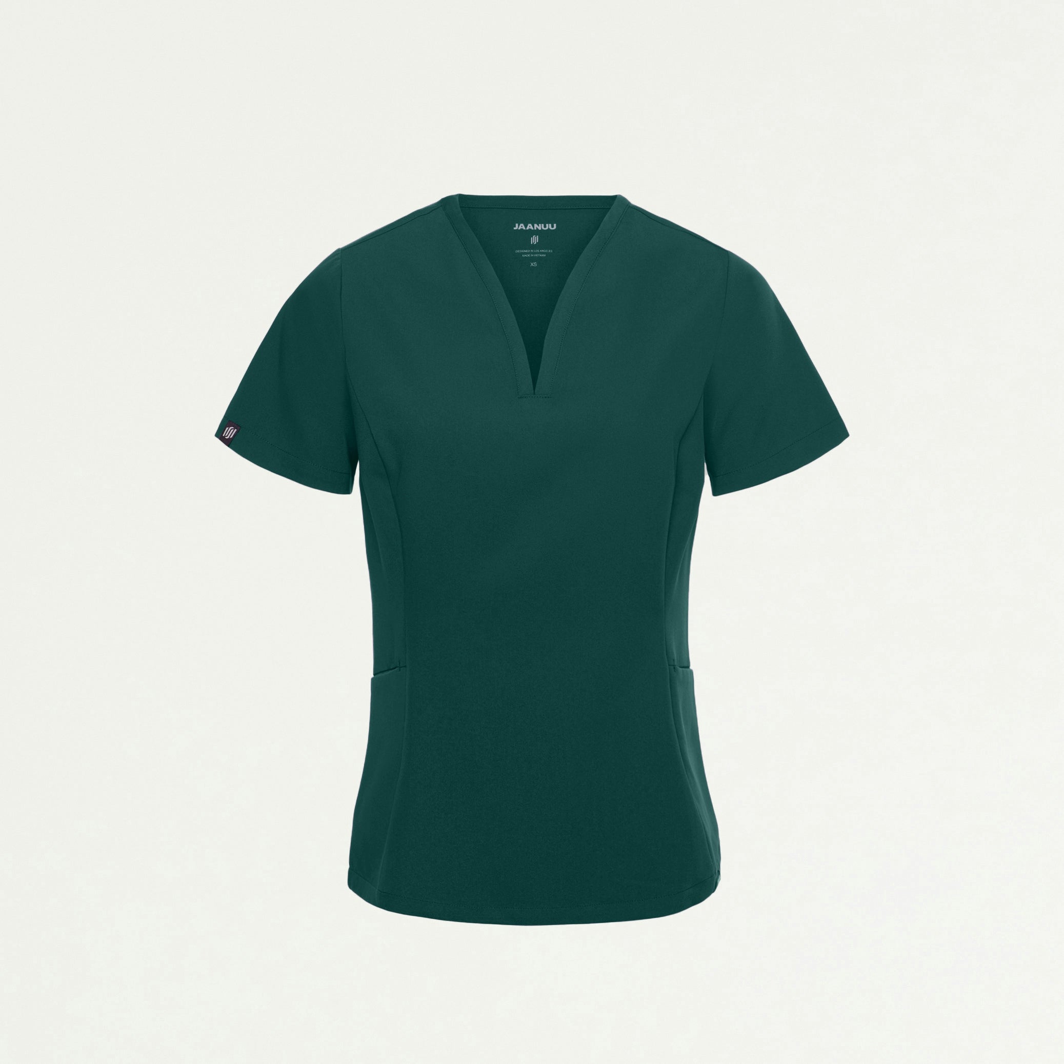 Calix Fit & Flare Scrub Top - Midnight Green - WOMEN'S TOPS - Jaanuu