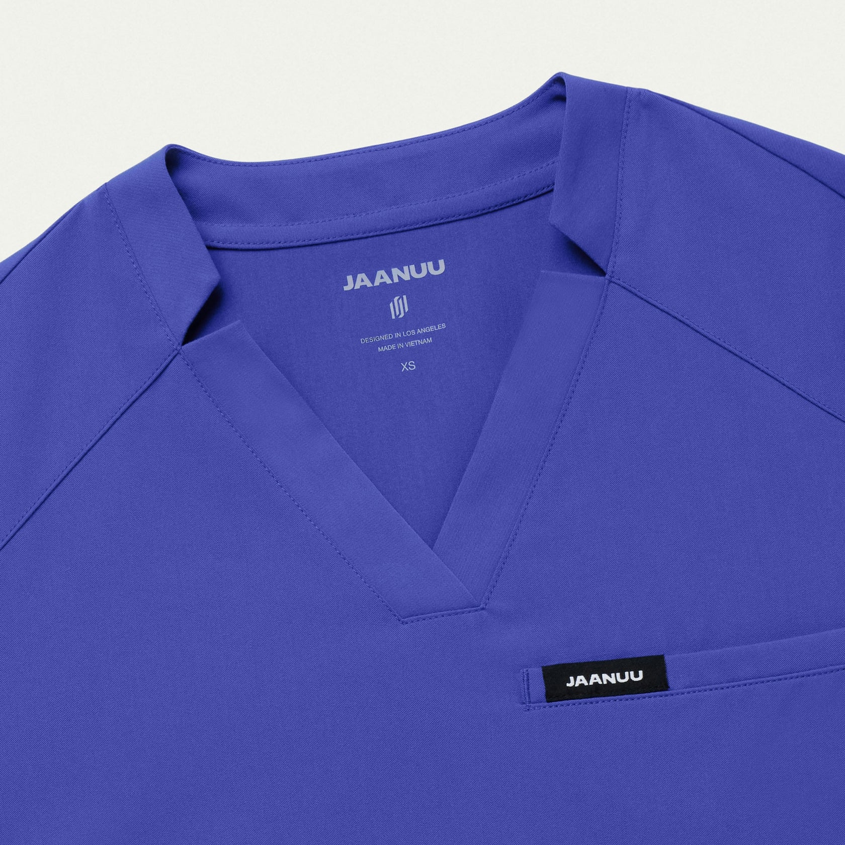 Helia Notched V-Neck Scrub Top - Moon Blue - WOMEN'S TOPS - Jaanuu