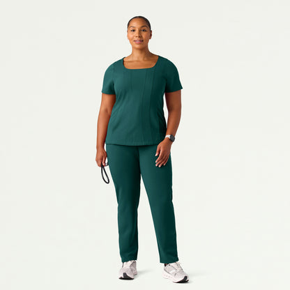 Emery Slim Square-Neck Scrub Top - Midnight Green - WOMEN'S TOPS - Jaanuu