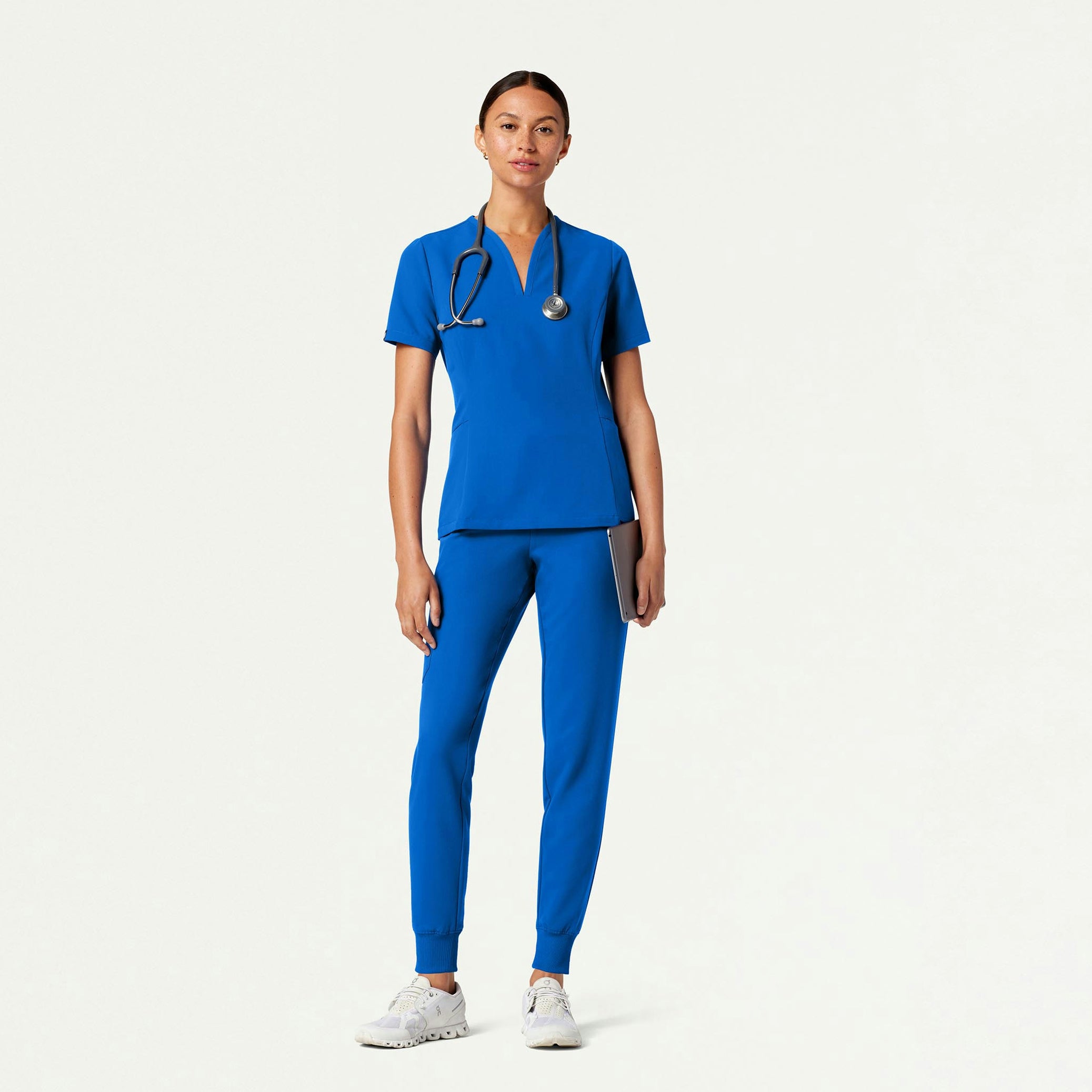 Silex Slim Knit-Waist Scrub Jogger - Royal Blue - WOMEN'S PANTS - Jaanuu