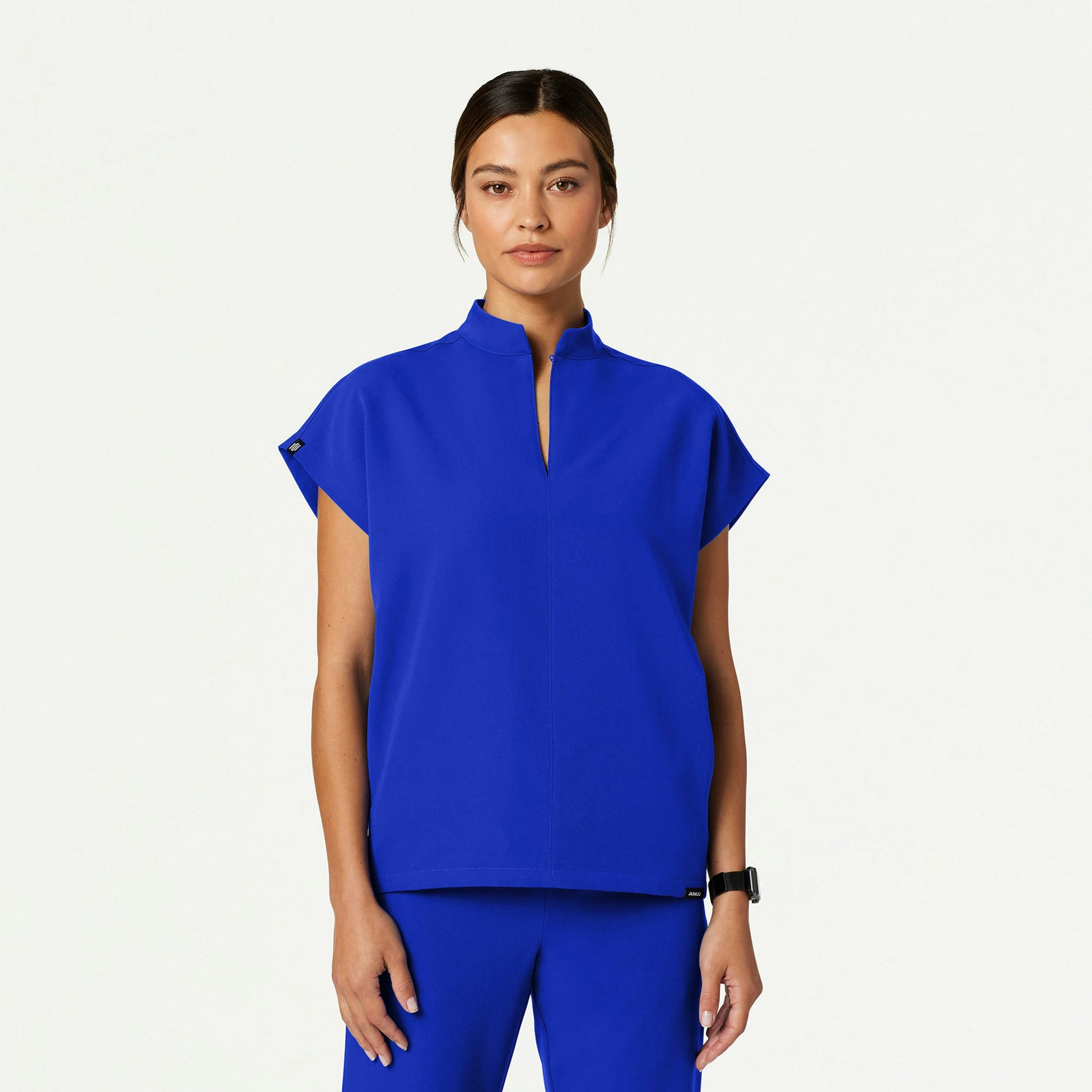 Aris Oversized 2-Pocket Scrub Top - Electric Blue - WOMEN'S TOPS - Jaanuu