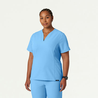 Calix Fit & Flare Scrub Top - Sky Blue - WOMEN'S TOPS - Jaanuu