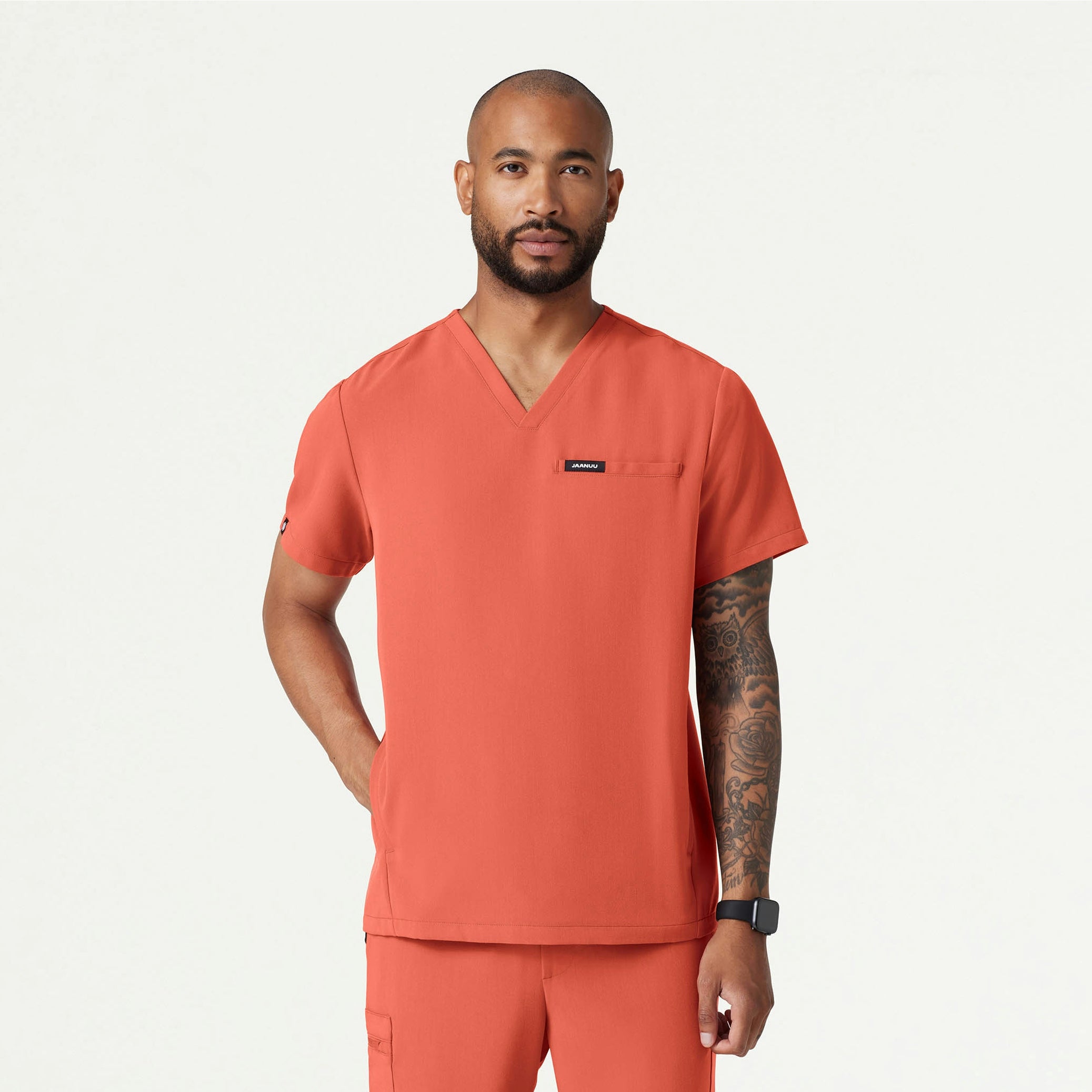 Platt 3-Pocket Scrub Top - Terra - MEN'S TOPS - Jaanuu