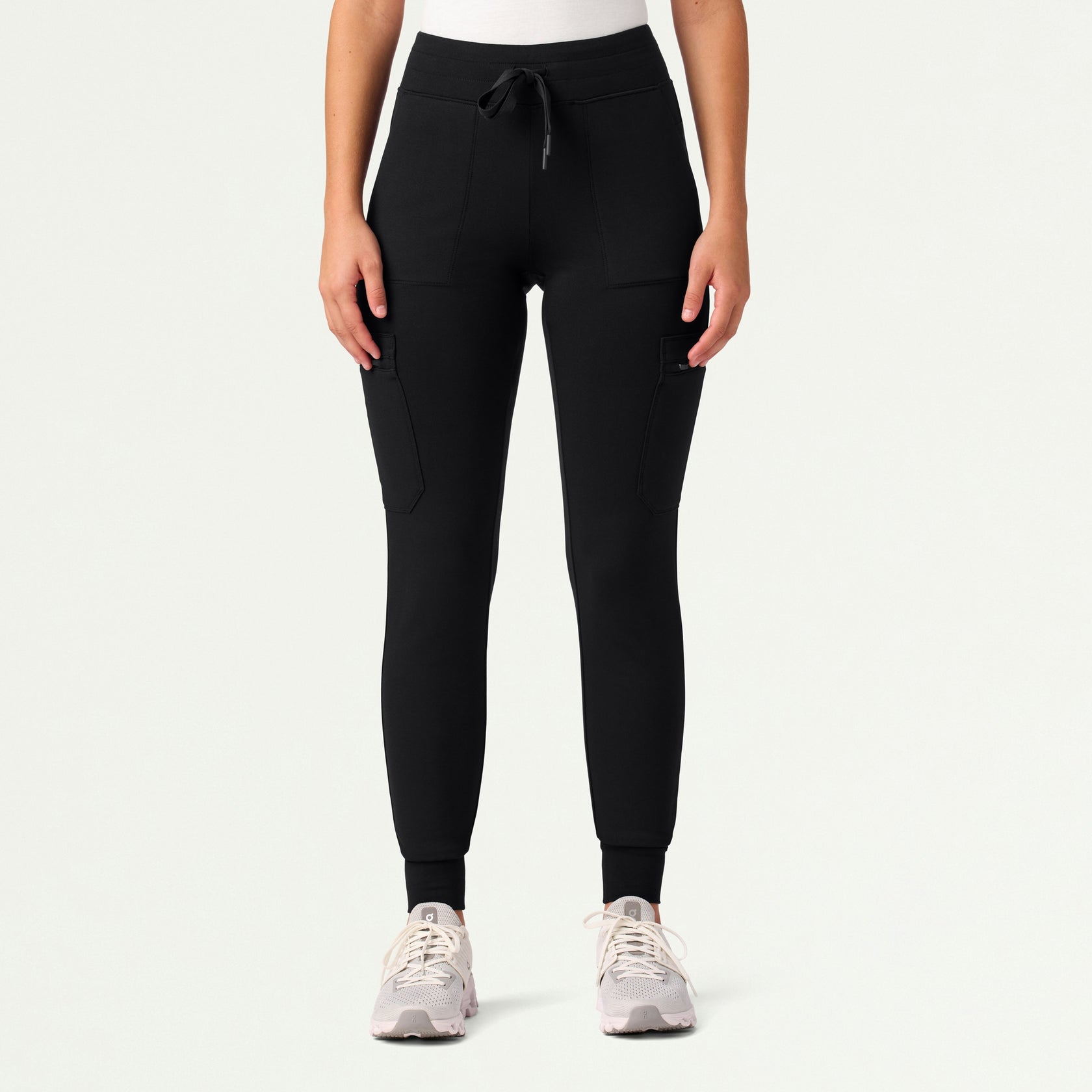 Abi 10-Pocket Skinny ULTRAsoft Scrub Jogger - Black - WOMEN'S PANTS - Jaanuu