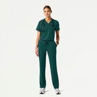 Xenos Essential Knit-Waist Scrub Pant - Midnight Green