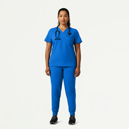 Rhena Slim Essential 1-Pocket Scrub Top - Royal Blue - WOMEN'S TOPS - Jaanuu