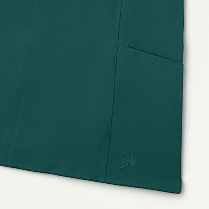 Aria Fit & Flare Mock-Neck Scrub Top - Midnight Green - WOMEN'S TOPS - Jaanuu
