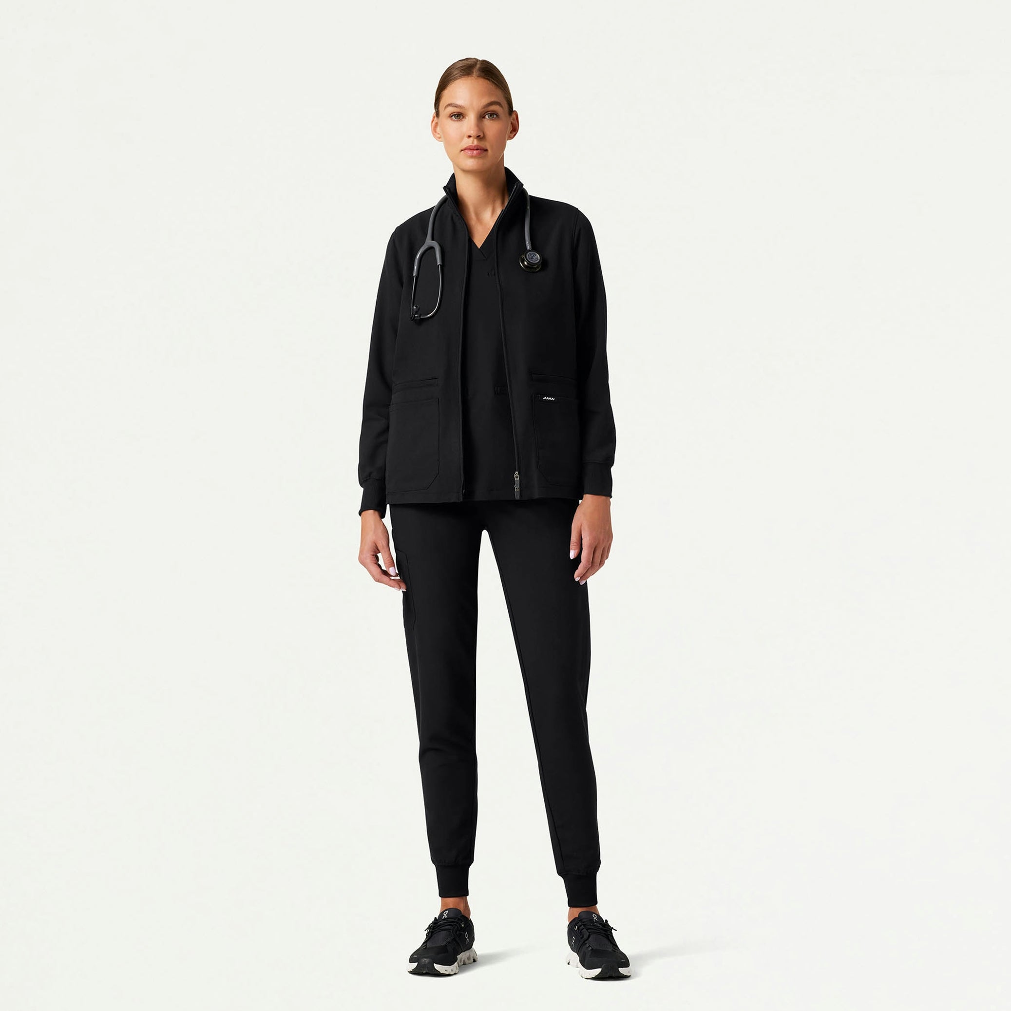 The Gia Jacket Scrub Set - Black