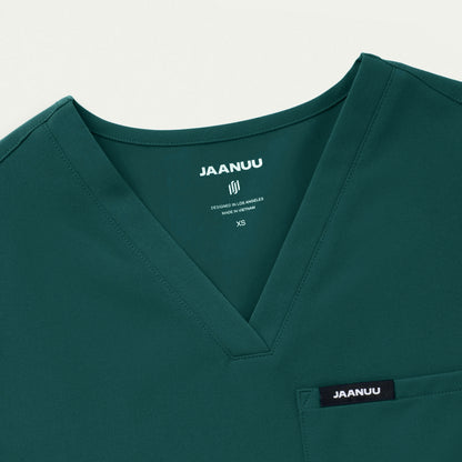 Rhena Essential 1-Pocket Scrub Top - Midnight Green - WOMEN'S TOPS - Jaanuu